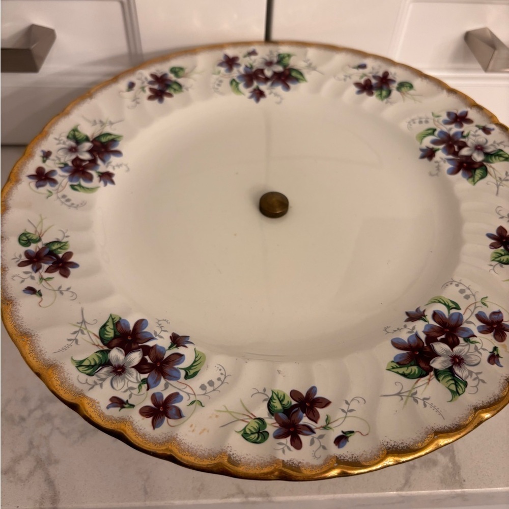 Vintage Royal Crown Staffordshire Gold footed Cake Platter